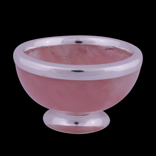 Argentor-925 Sterling Silver-Rose Quartz Bowl