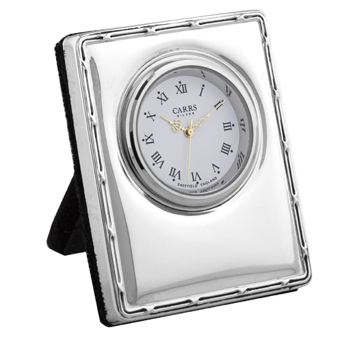 Carrs Sterling Silver Table Clock 