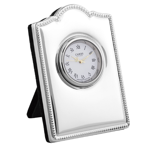 Carrs Sterling Silver Table Clock 
