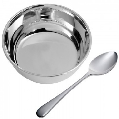 Carrs Silver Plated Classic Bowl & Spoon In Presentation Case 